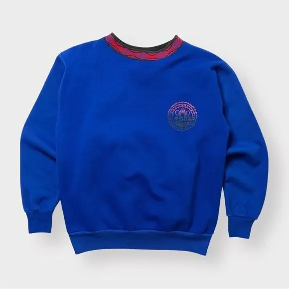 Vtg 90s LA Gear Big Logo Sweatshirt, Knit Collar, 2-Sided, L.A. 80s, USA M - Picture 2 of 7